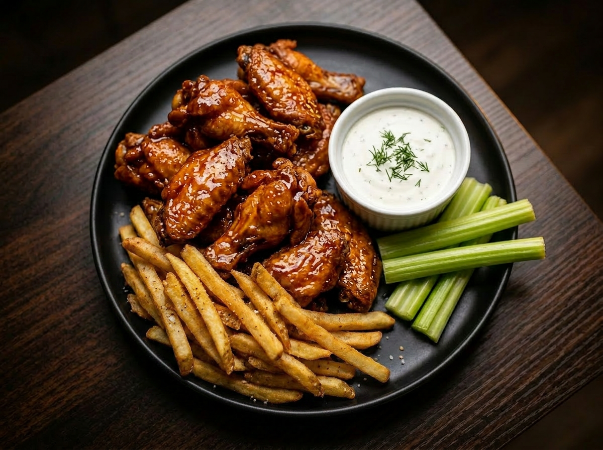 10 Piece Wings plated example