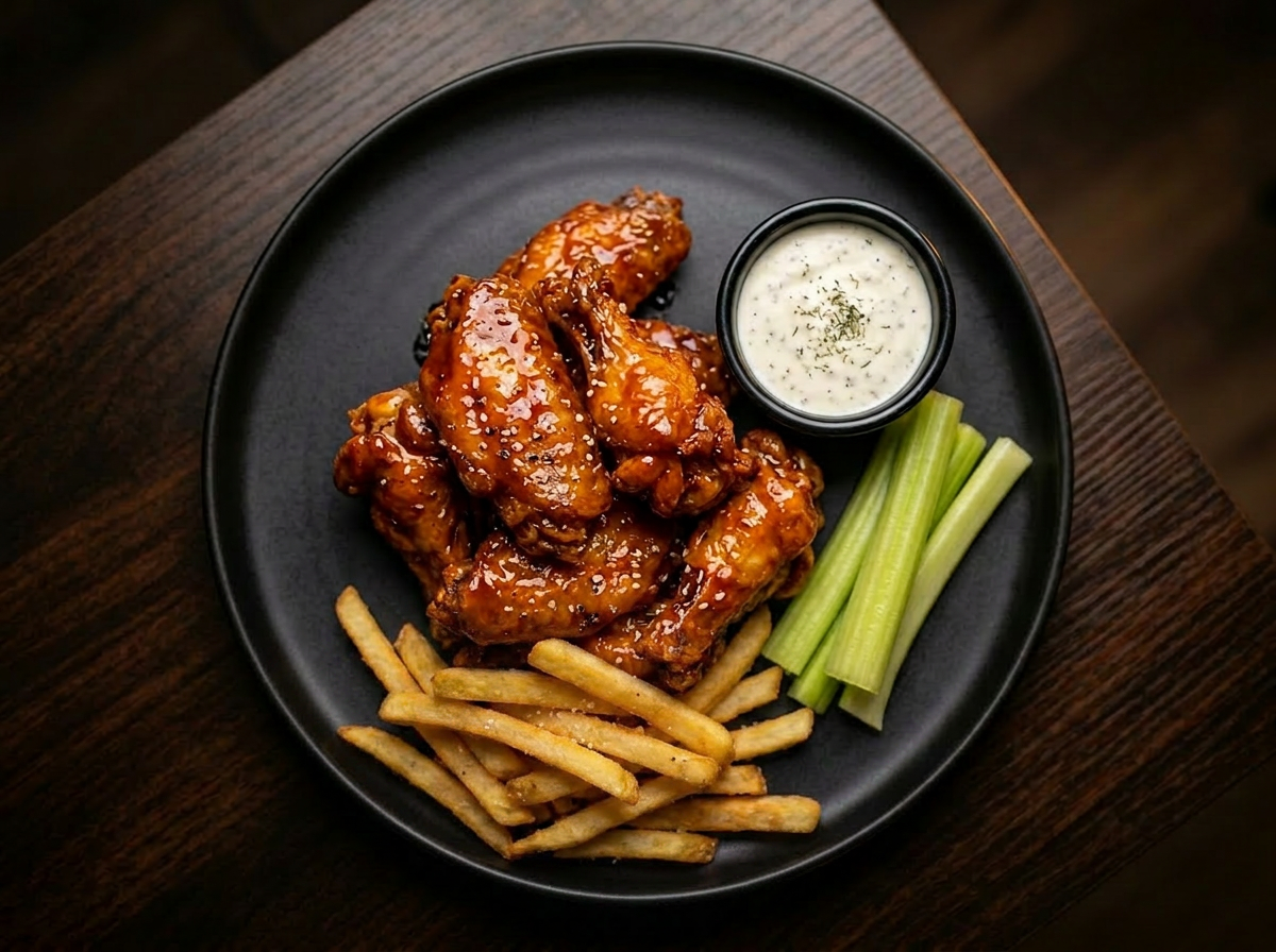 6 Piece Wings plated example